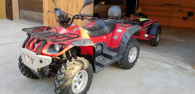 Красный stels atv 500 gt