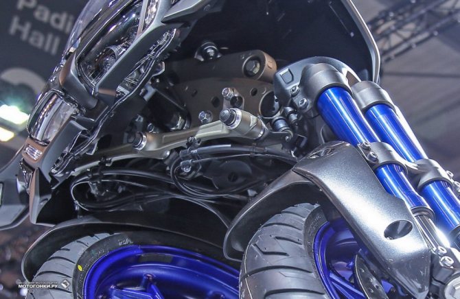 Миланский Мотосалон EICMA-2017: Yamaha NIKEN (2018) - устройство front-end