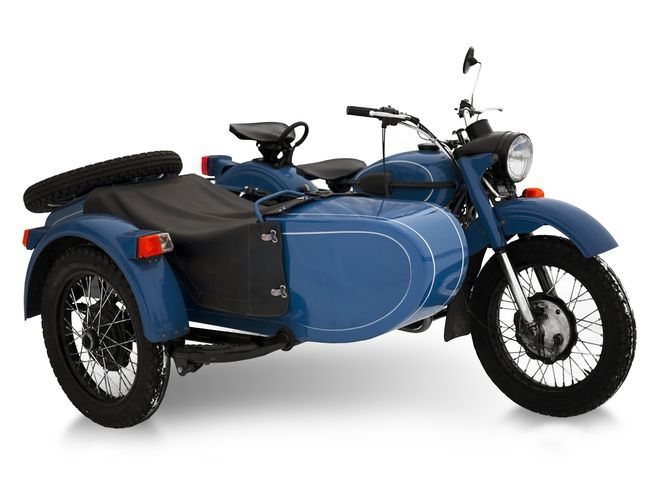 синий урал с коляской