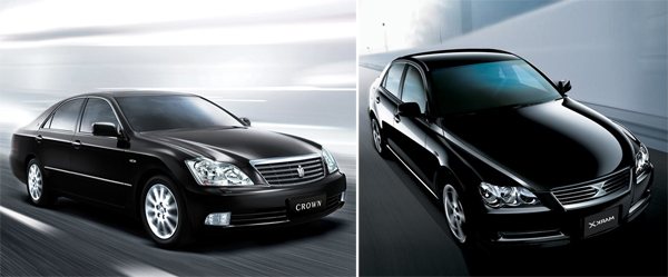 Toyota Crown S180 (слева) и Toyota Mark X X120 (справа)