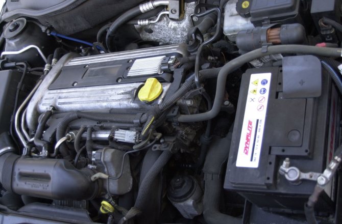 Z22SE в подкапотном пространстве Opel Astra G